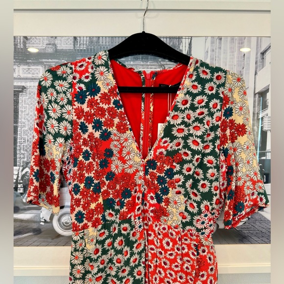Zara NWT Trafaluc Floral Patchwork mini dress - Picture 3 of 5